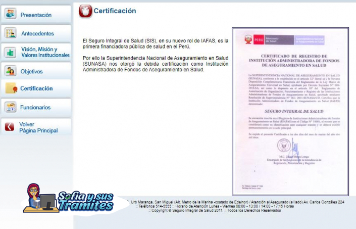 certificado sis online